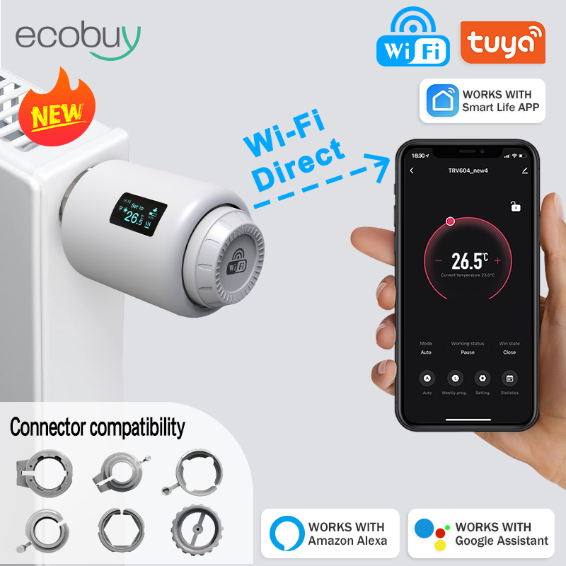 Smart Trv Thermostat Tuya - Tuya TRV Wifi Thermostat intelligent tête