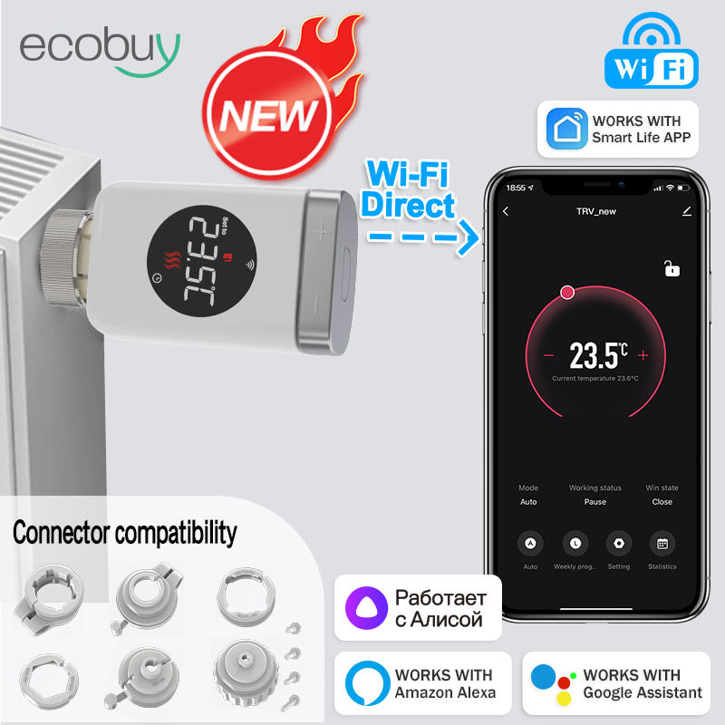 Smart Trv Thermostat Tuya - Actionneur de vanne de radiateur thermostatique