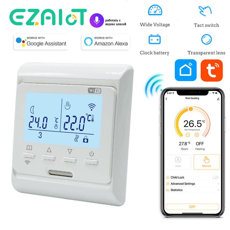 Smart Thermostat Heating Floor - Thermostat Programmable WiFi pour sol, 220V,