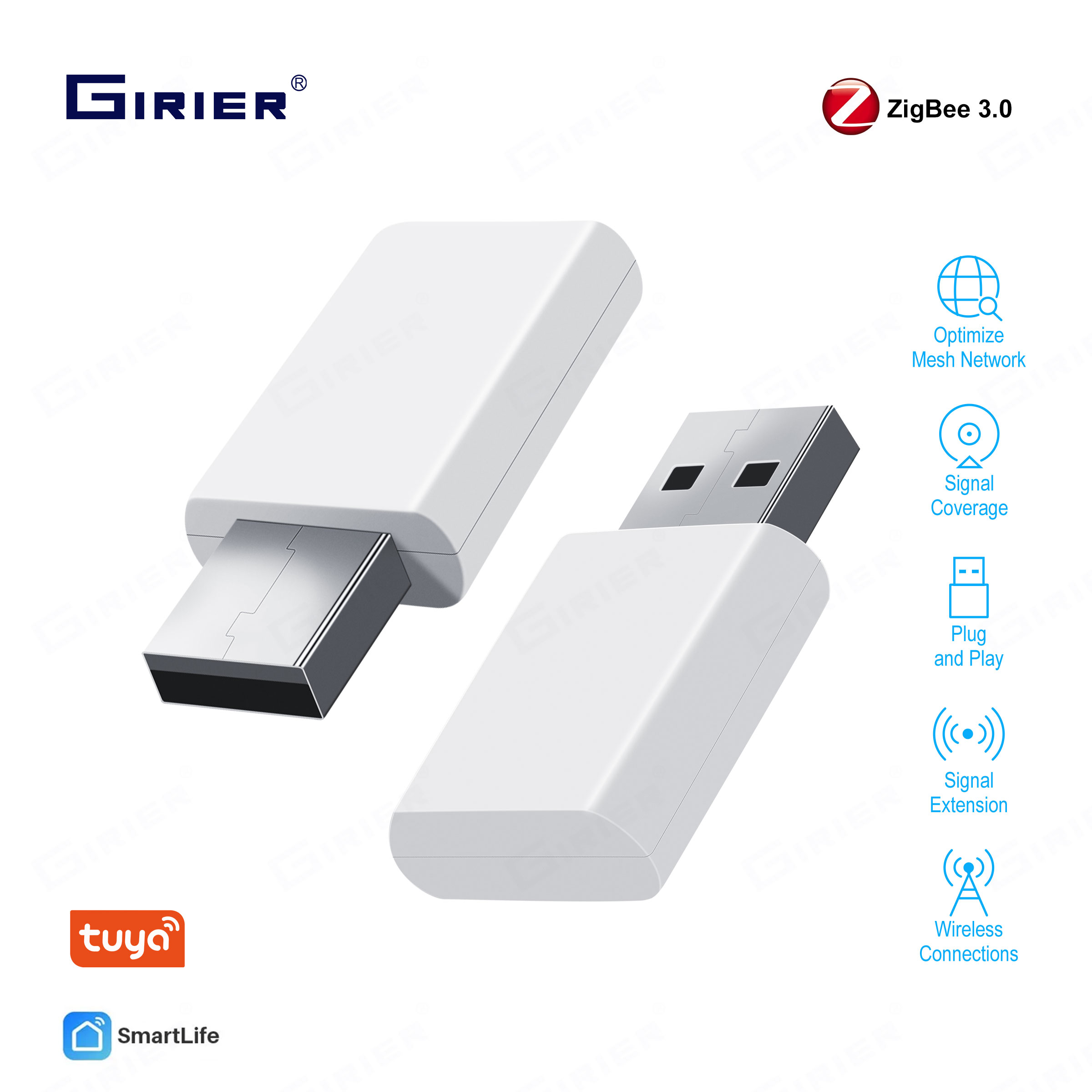 Zigbee Repeater Signal Extender - GIRIER-Répéteur USB Zigequation, extension de signal