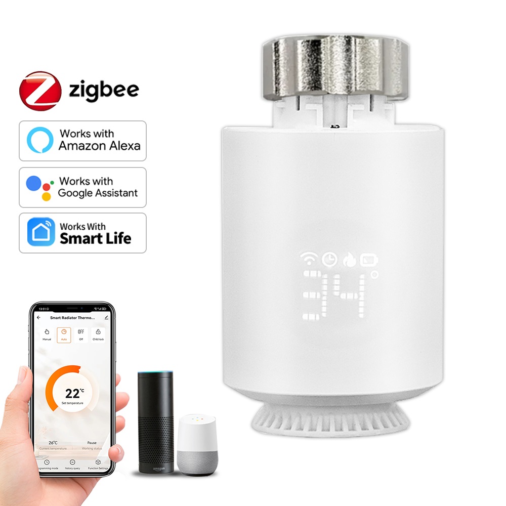 Zigbee Radiator Thermostat Valve - Thermostat intelligent ZigBee.30 TRV, actionneur de