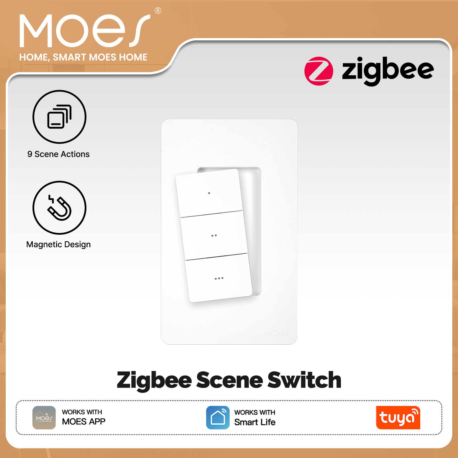 Zigbee Smart Button Scene Switch - Interrupteur de Scène Intelligent Sans Fil