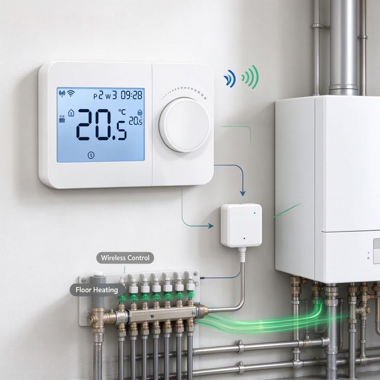 Smart Thermostat Boiler Opentherm - Thermostat de pièce sans fil Opentherm