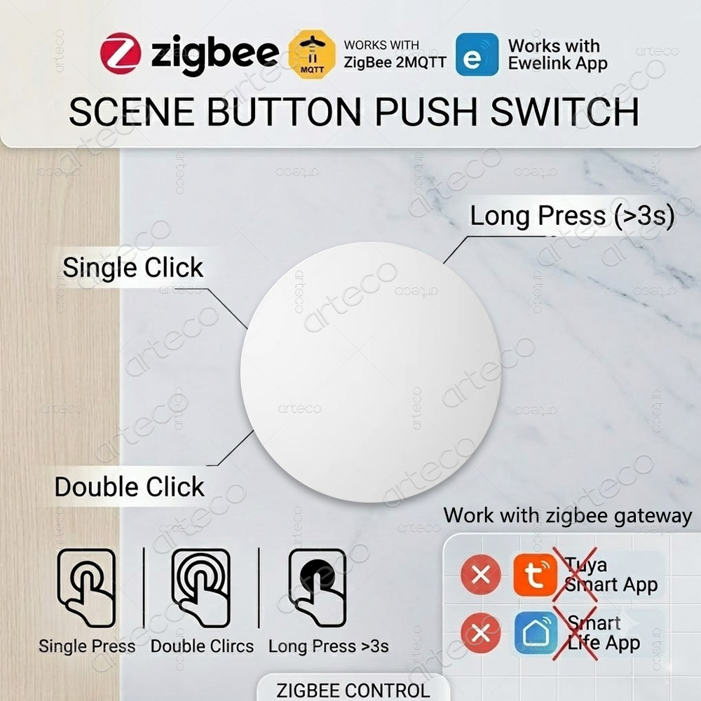 Zigbee Smart Button Scene Switch - Bouton de commutation de scène Zigbee,