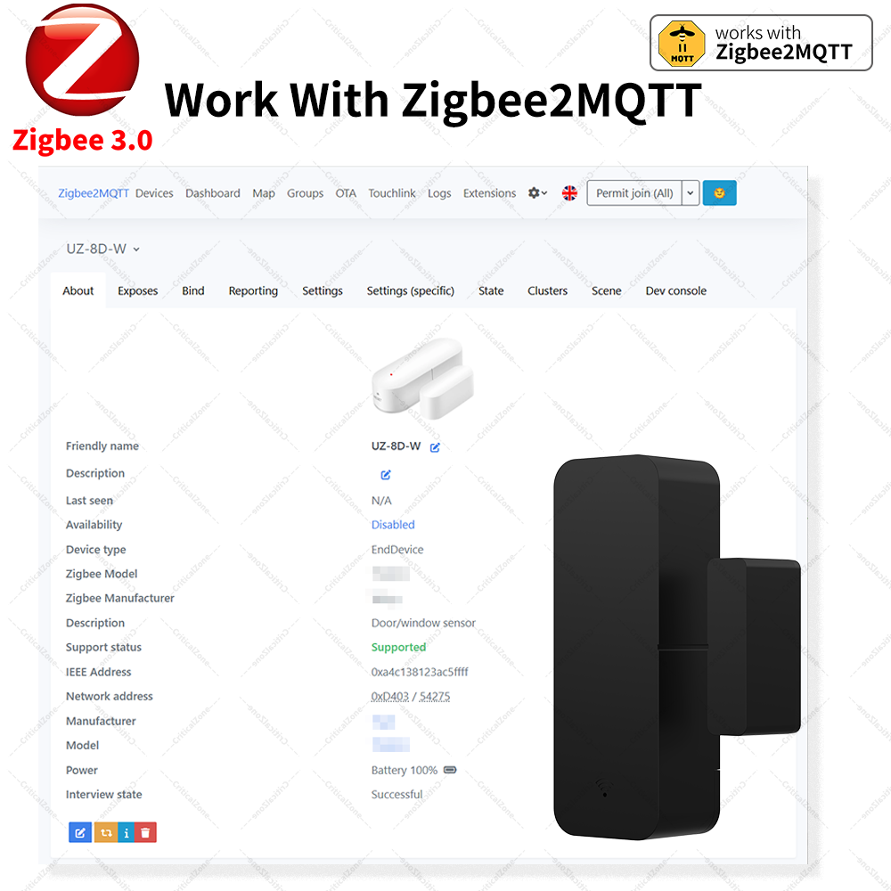 Capteur de contact pour porte  - Zigbee Door Window Sensor avis et prix