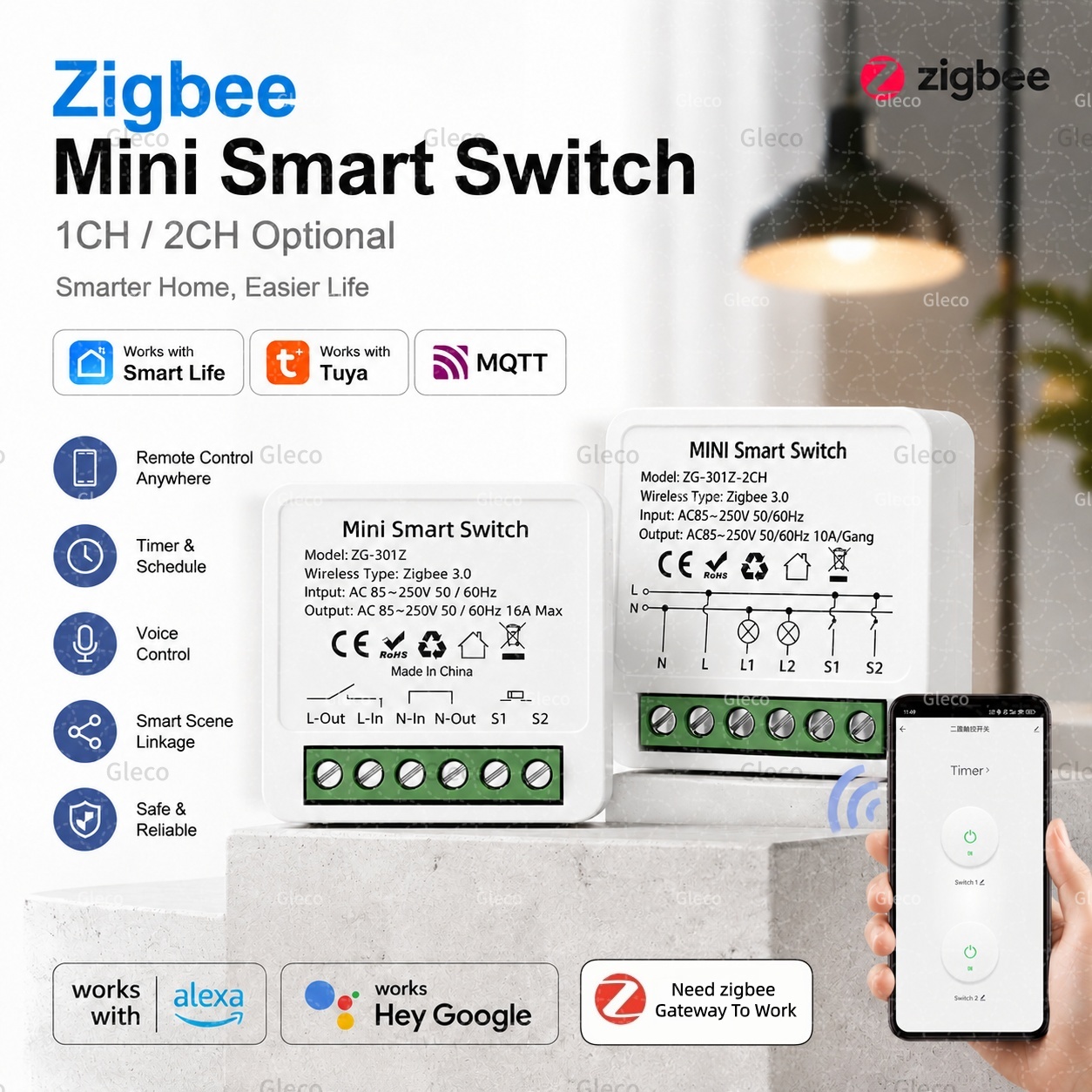 Interrupteur intelligent Zigbe - Zigbee Gateway Hub Tuya avis et prix