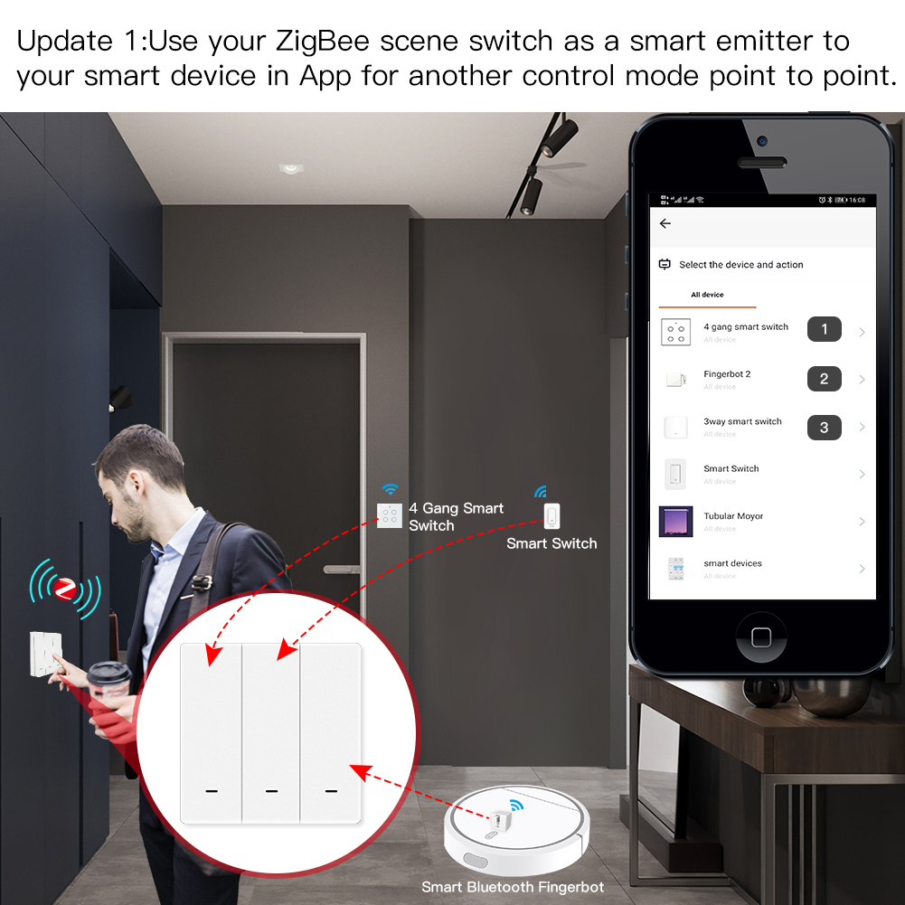 MOES Tuya ZigBee scène commuta - Zigbee Smart Button Scene Switch avis et prix