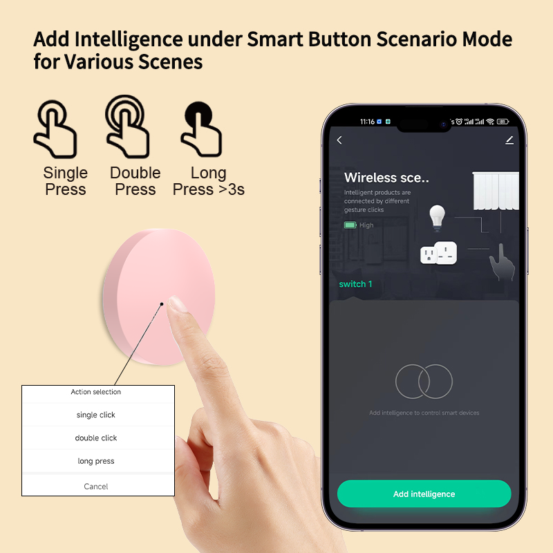 Bouton intelligent sans fil Zi - Zigbee Smart Button Scene Switch avis et prix