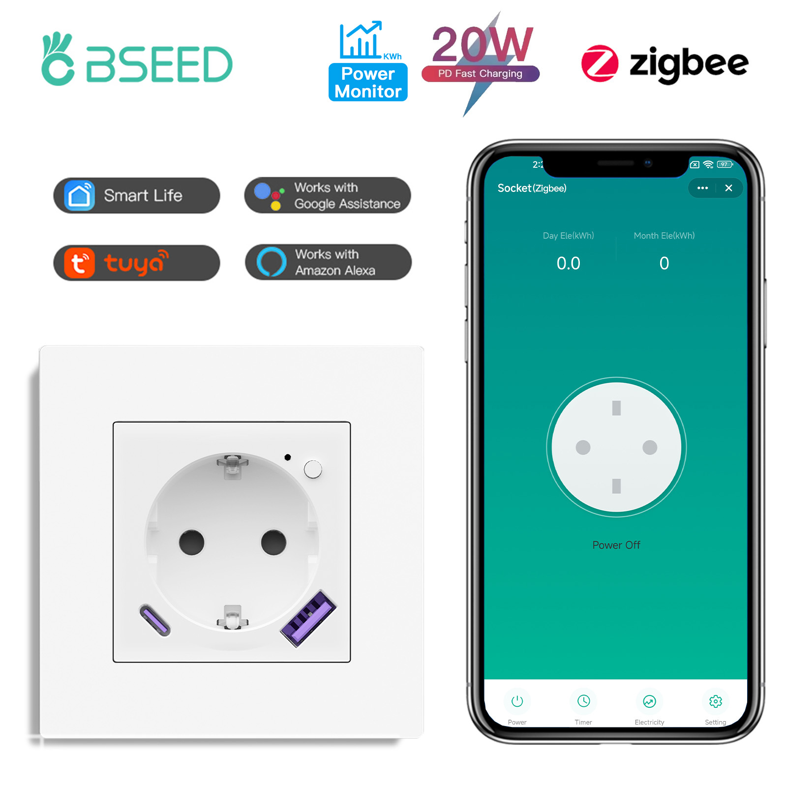 BSEED – prise intelligente Zig - Zigbee Smart Plug Energy Monitor avis et prix