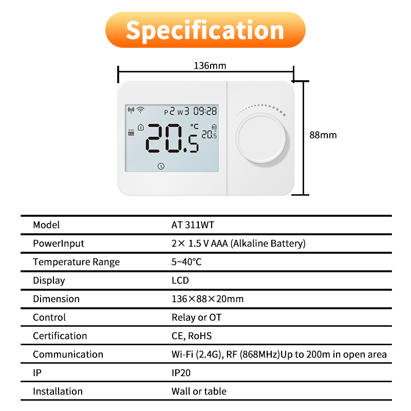 Thermostat sans fil Opentherm  - Smart Thermostat Boiler Opentherm avis et prix